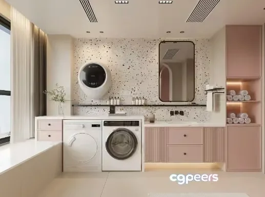 Modern Laundry Room 3D Model – 5243 – VRAY Render