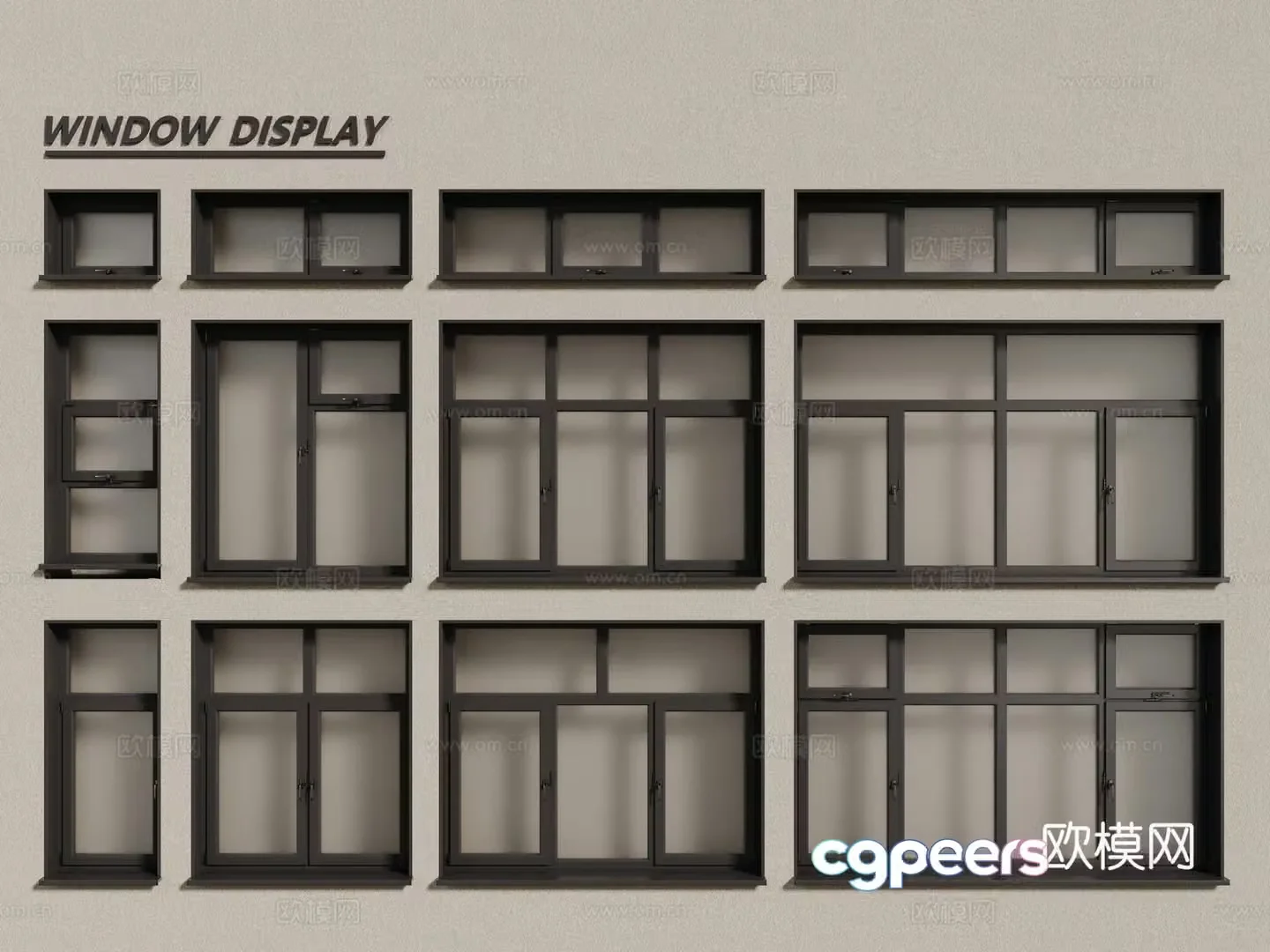Modern windows aluminum alloy windows casement windows floor-to-ceiling windows 3d model