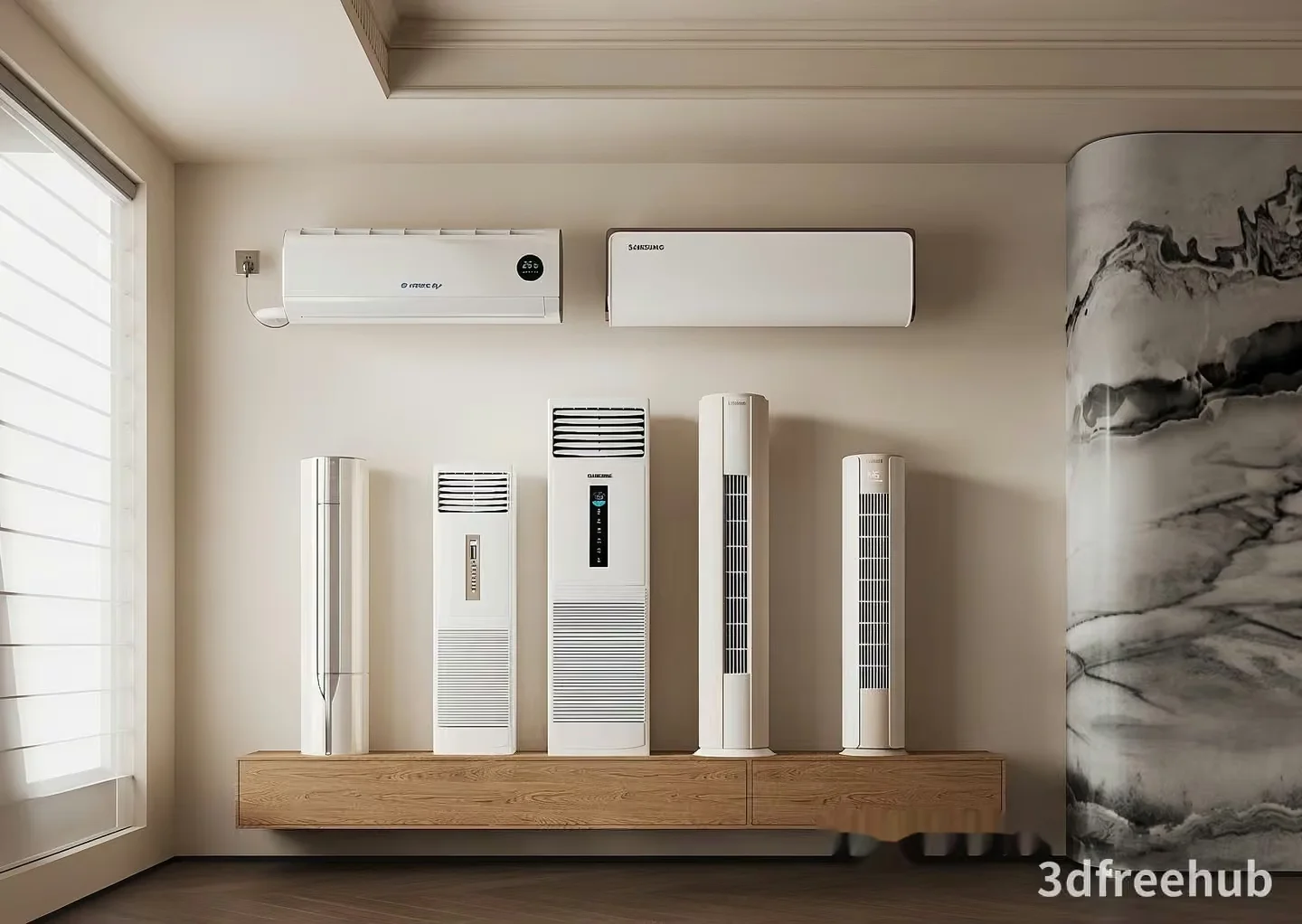 White Air Conditioners 3D Model – 21766 – VRAY Render