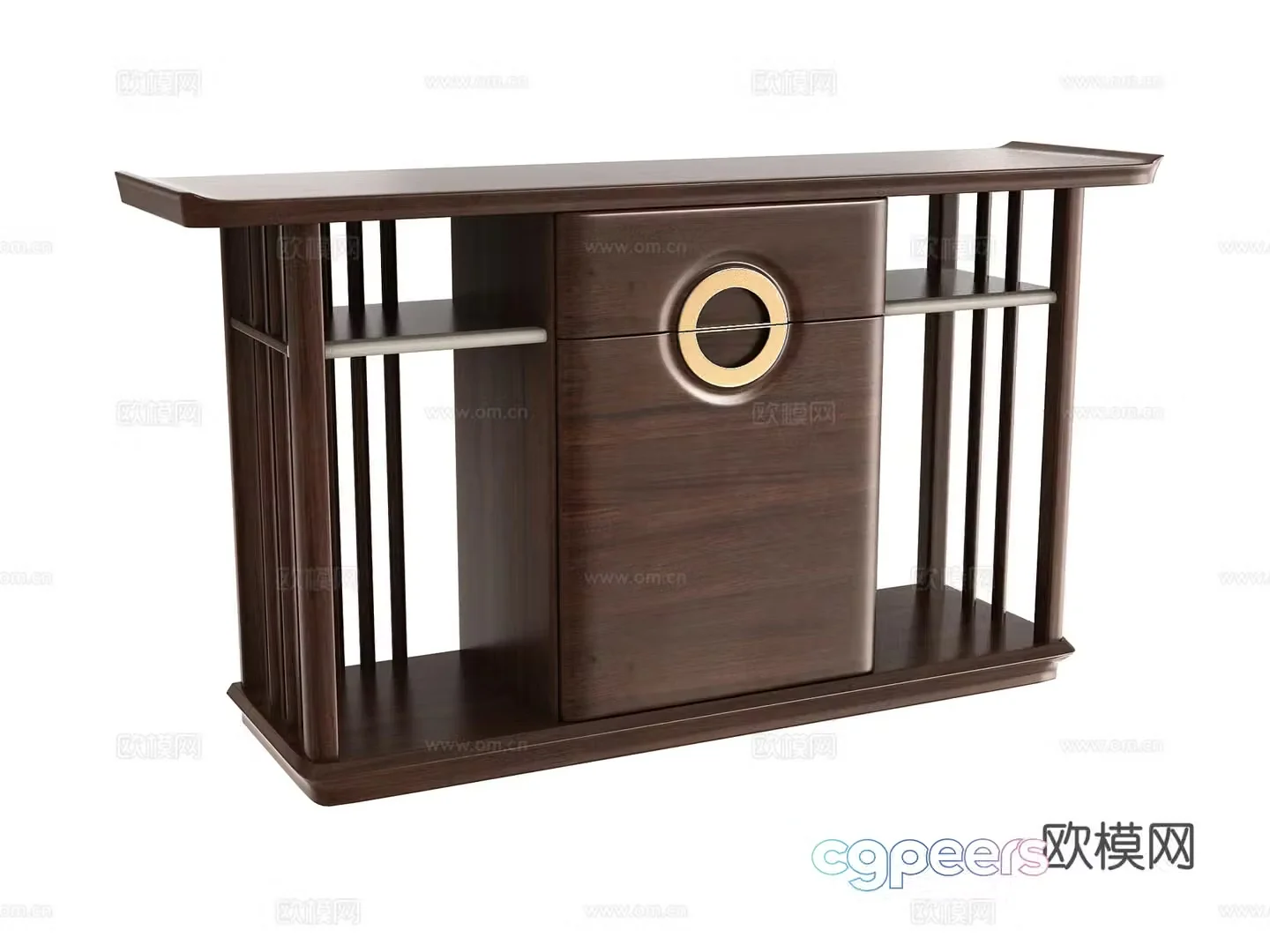 New Chinese-style end view terrace and entrance terrace 3D model