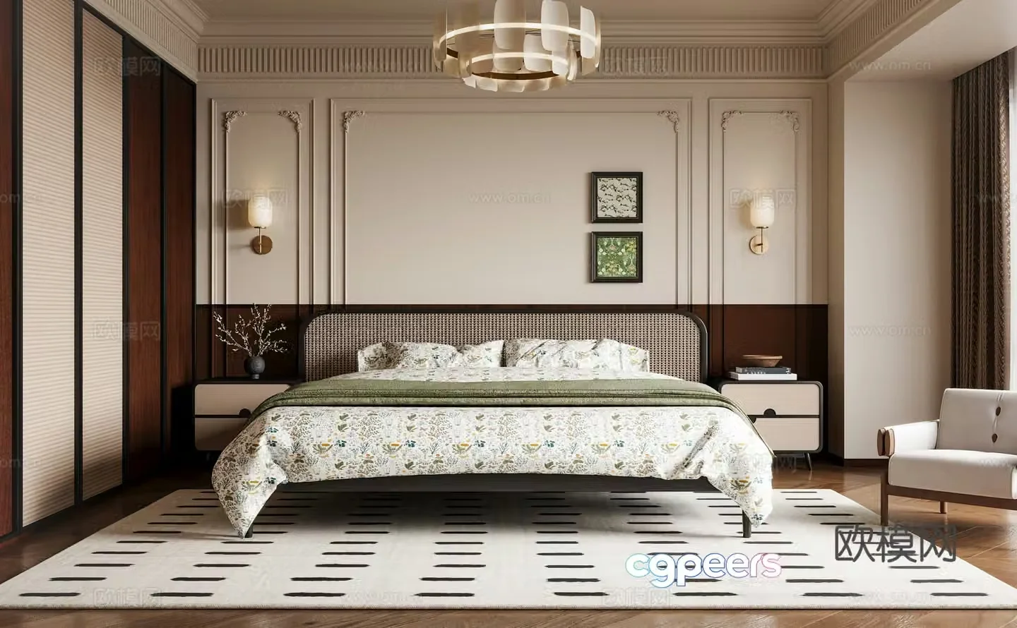 Medieval style bedroom master bedroom 3d model