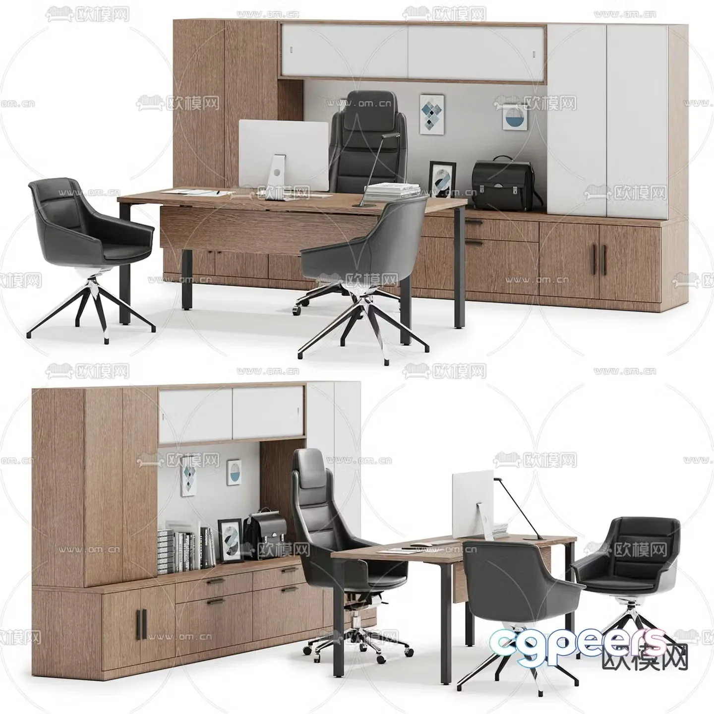 Desk desk file cabinet 3d model