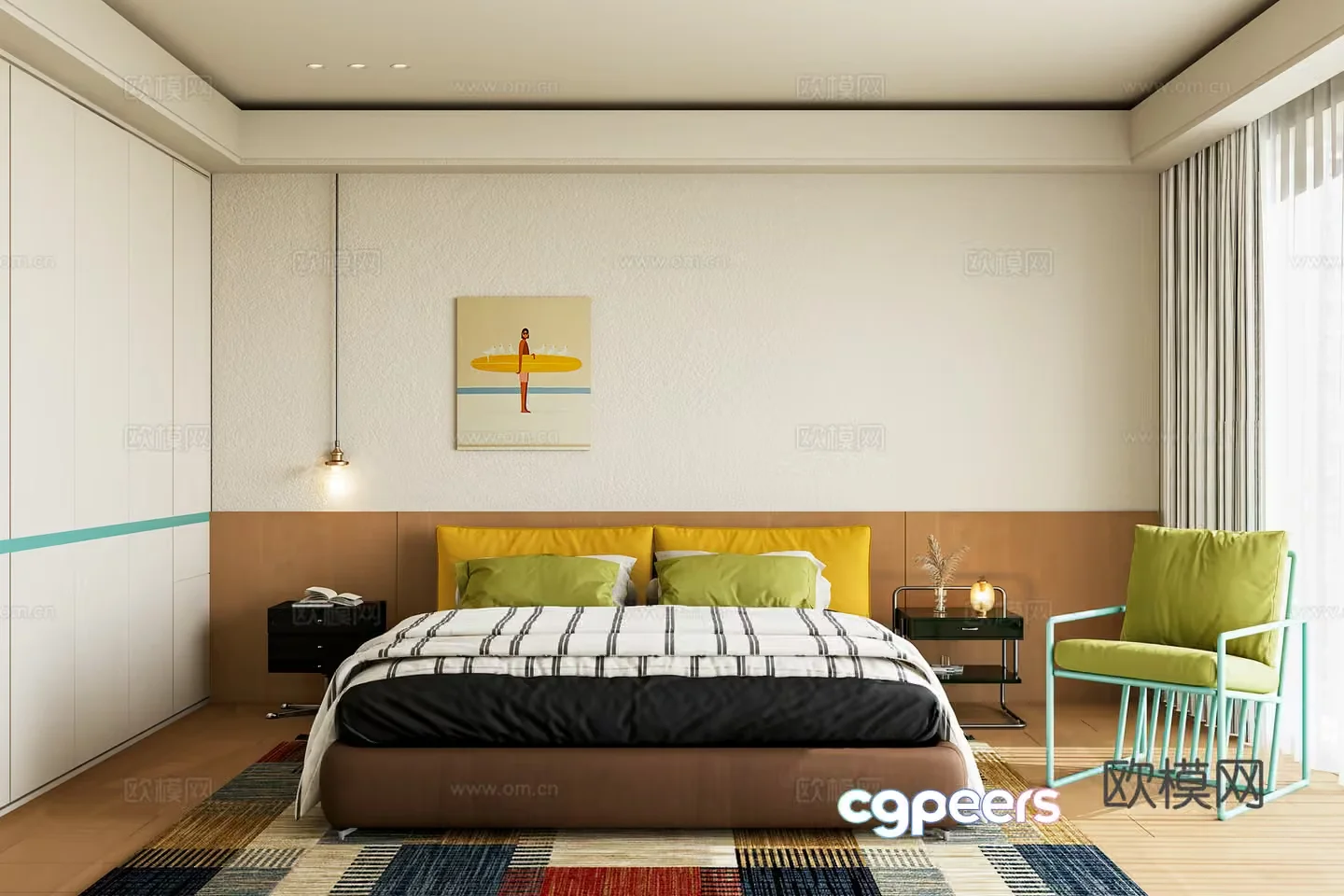 Cozy Bedroom 3D Model – 4652 – VRAY Render