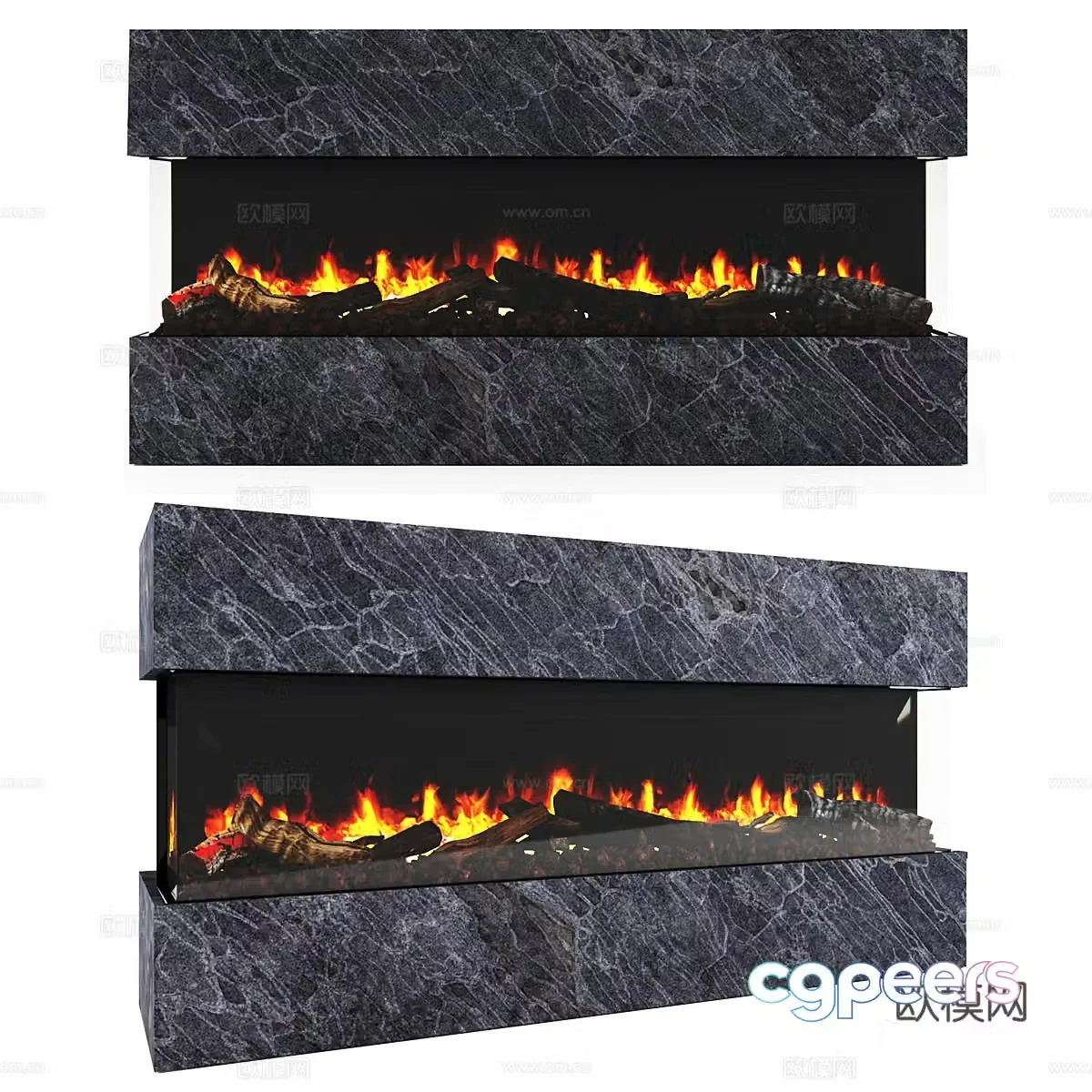 Modern fireplace 3d model