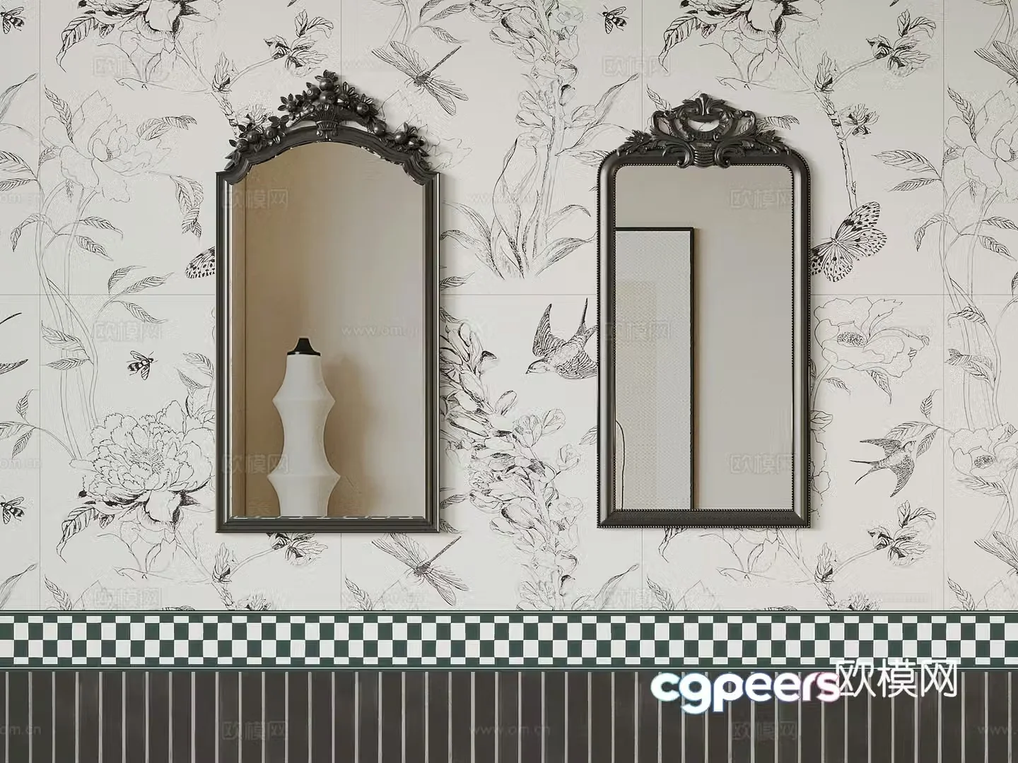 Mirror Decorative Mirror Cosmetic Mirror 3d model