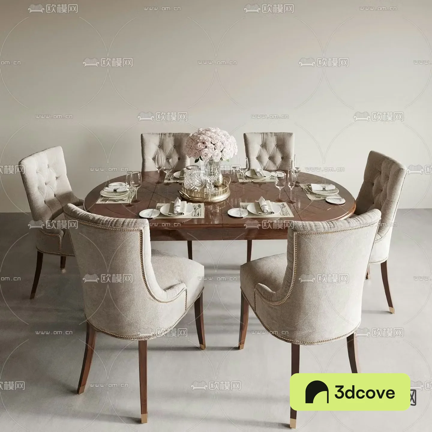 European dining table and chairs