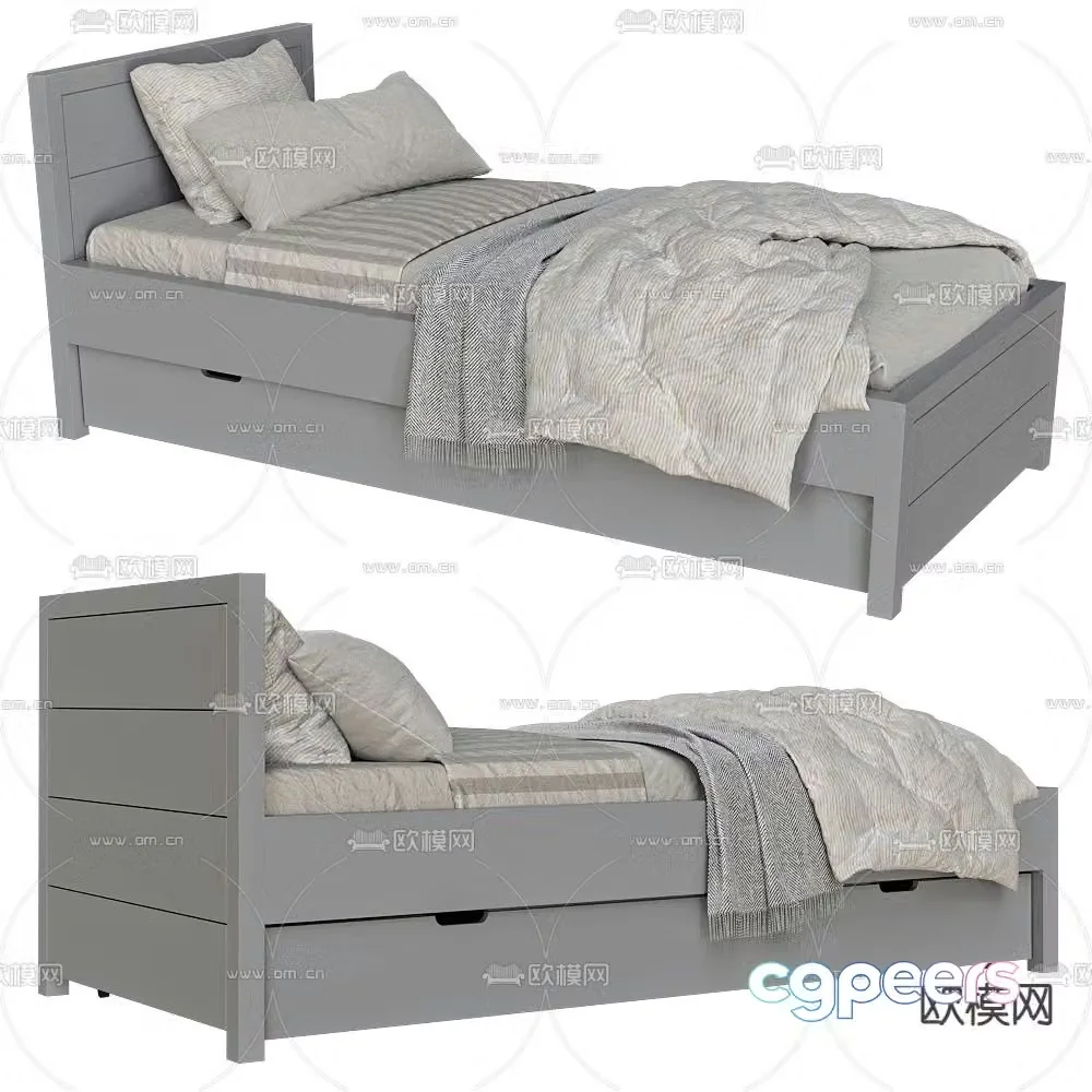 SIMONE modern single children’s bed 3d model
