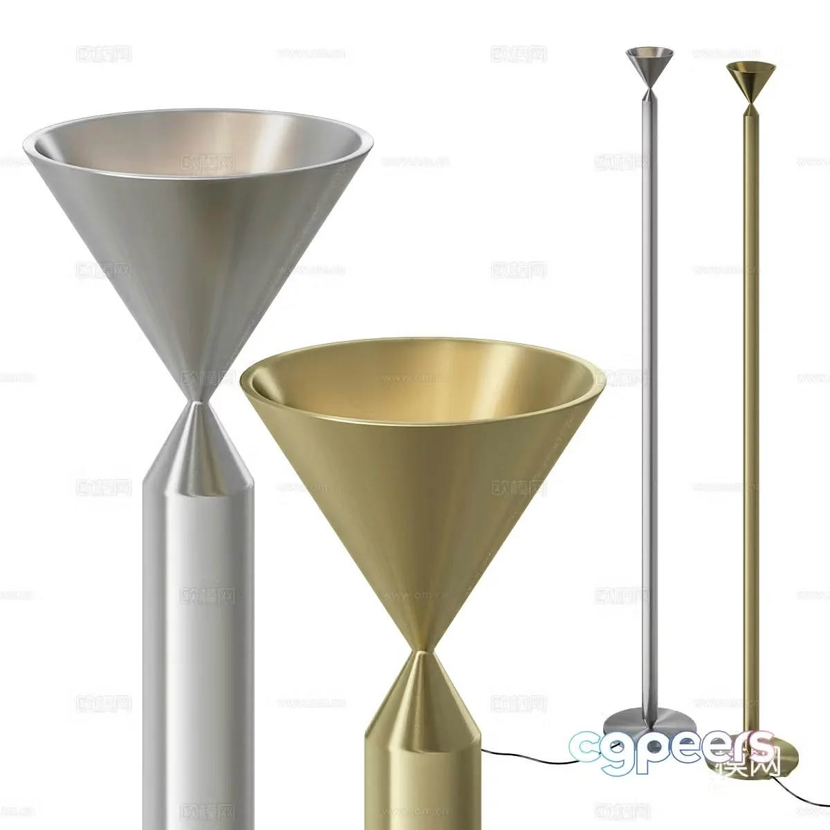 Modern light luxury metal floor lamp 3d model