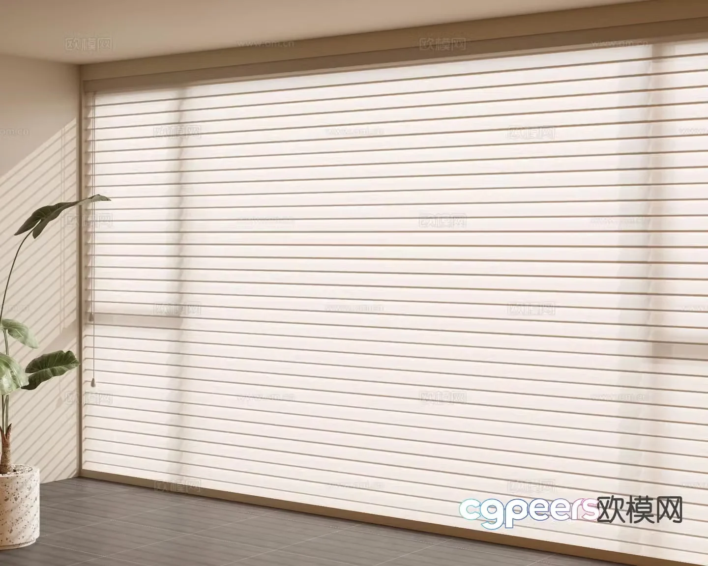 Modern Venetian Blinds Shangri-La Curtains 3D model