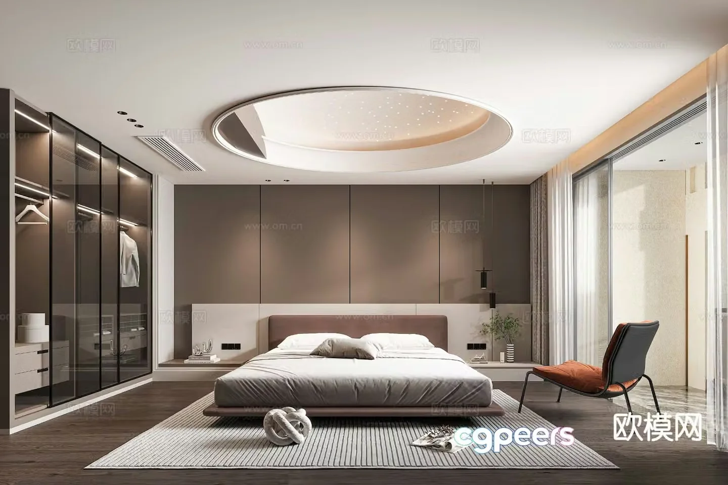 Modern bedroom master bedroom 3d model
