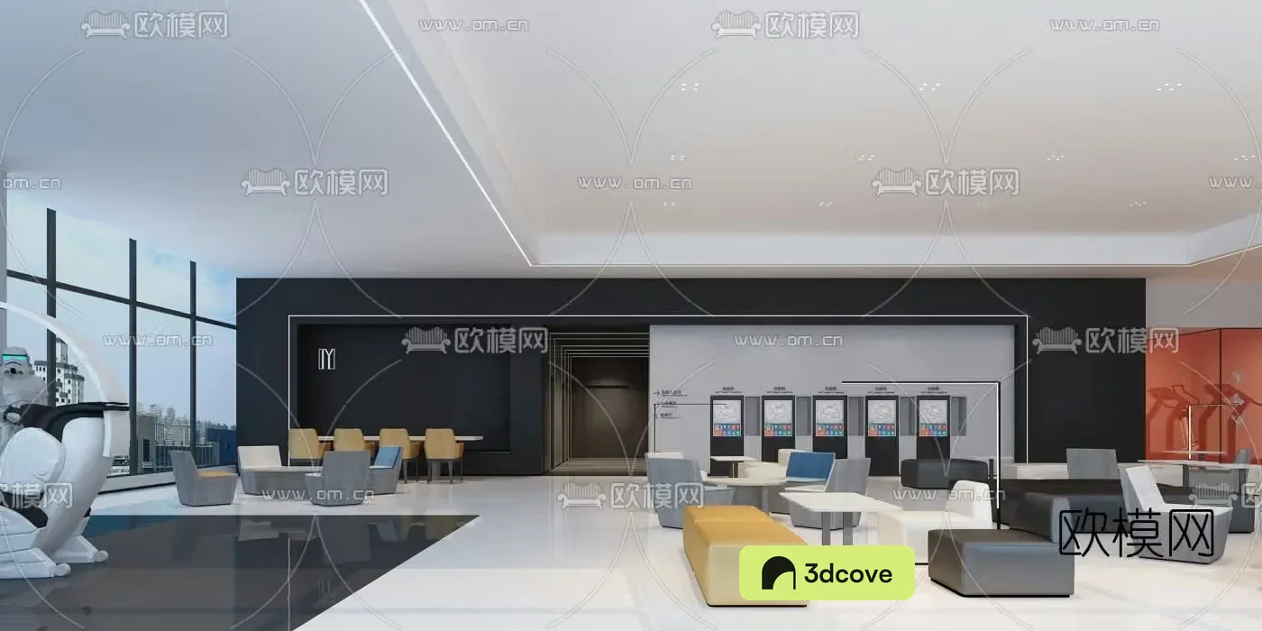 Modern hotel lobby