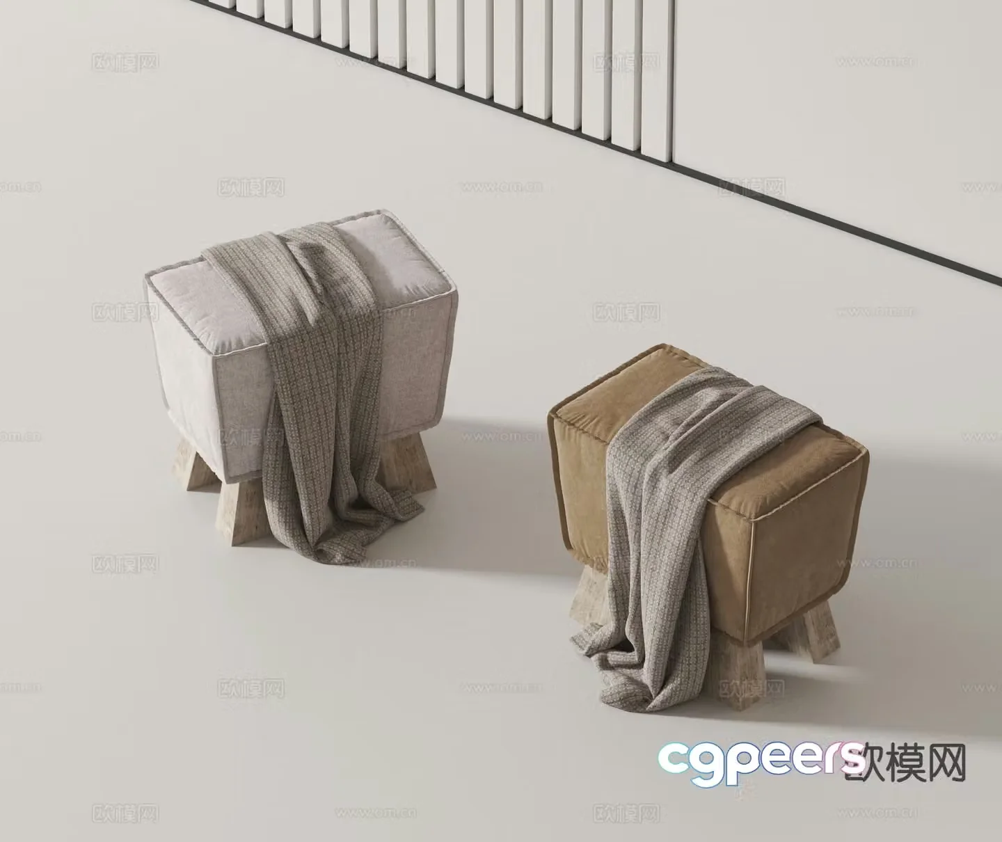 Modern stool sofa stool 3d model