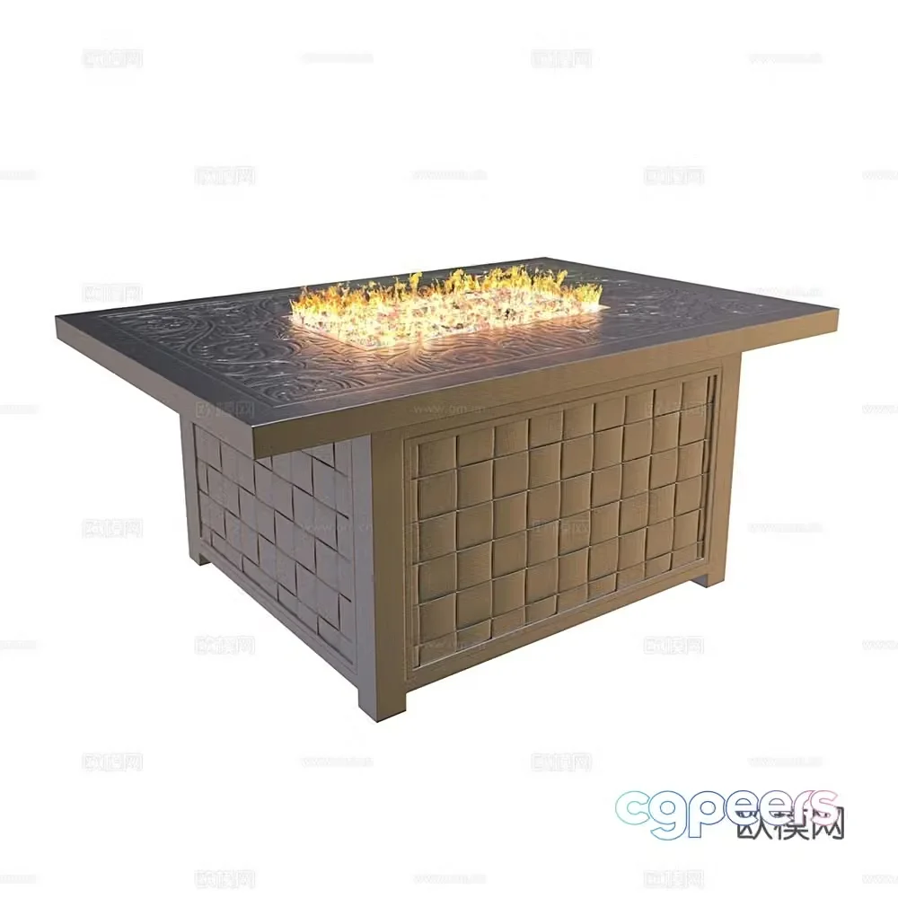 Modern outdoor table fire table 3d model