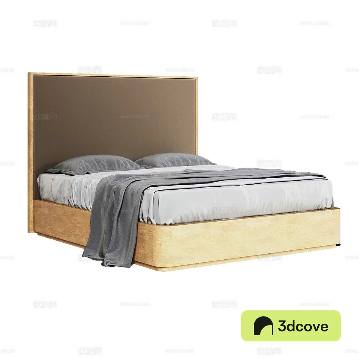 Nordic simple double bed simple bed bedroom bed pillow