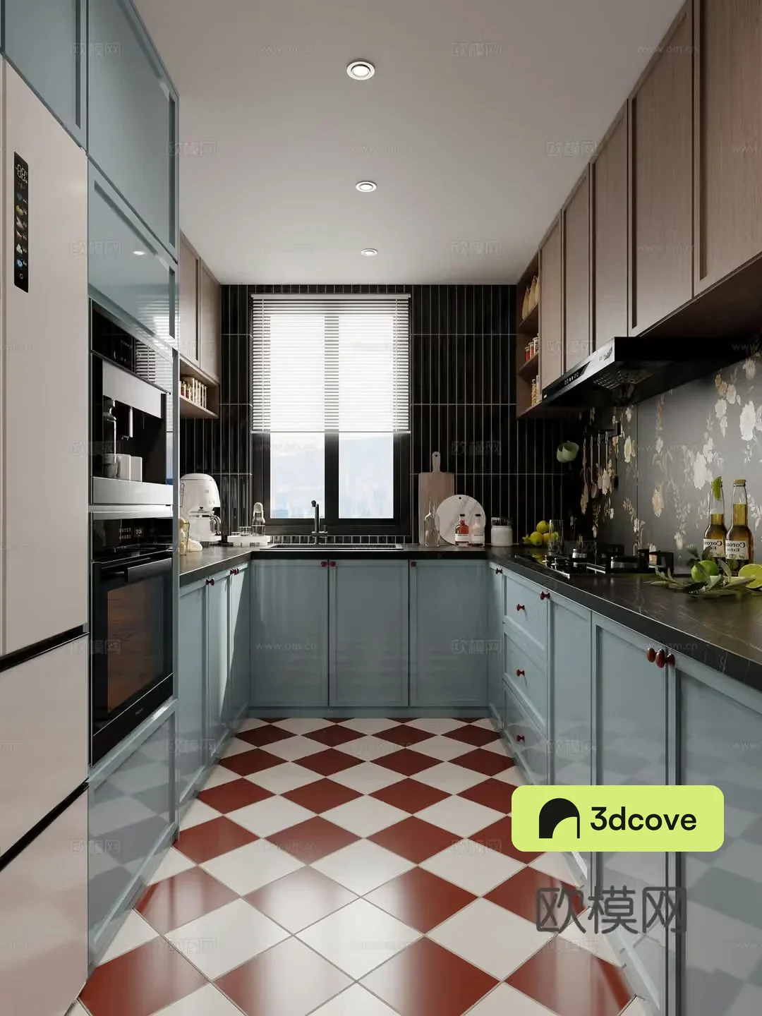 American enclosed kitchen stove sink egg cabinet