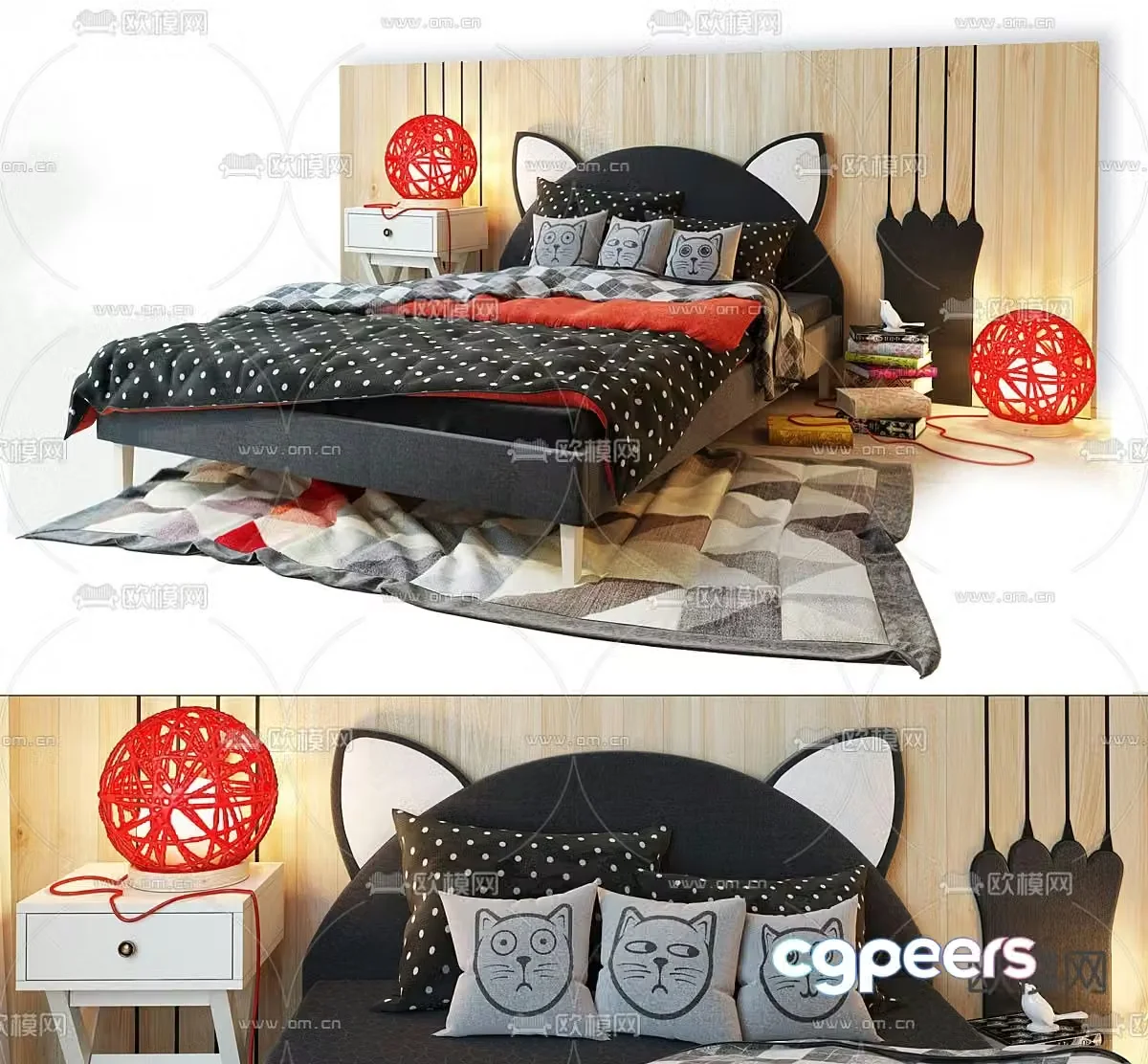 Modern children’s bed kid’s bed cartoon bed 3d model