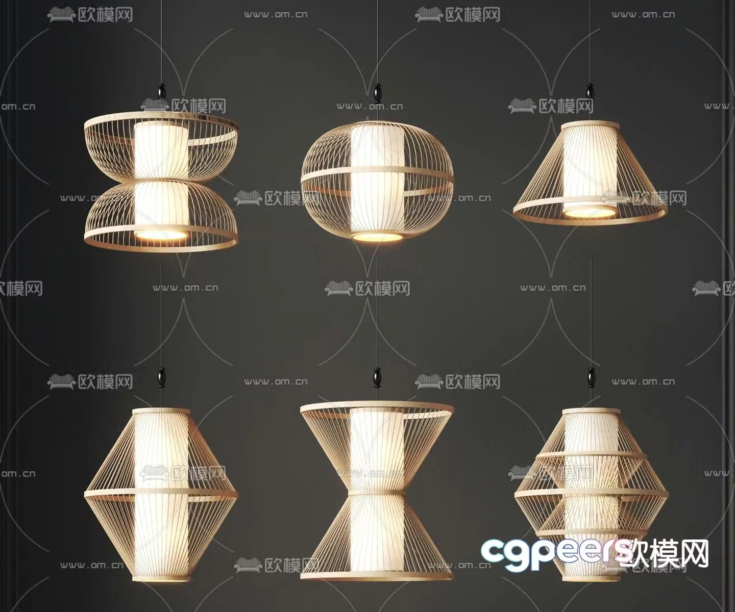 Japanese chandelier 3d model
