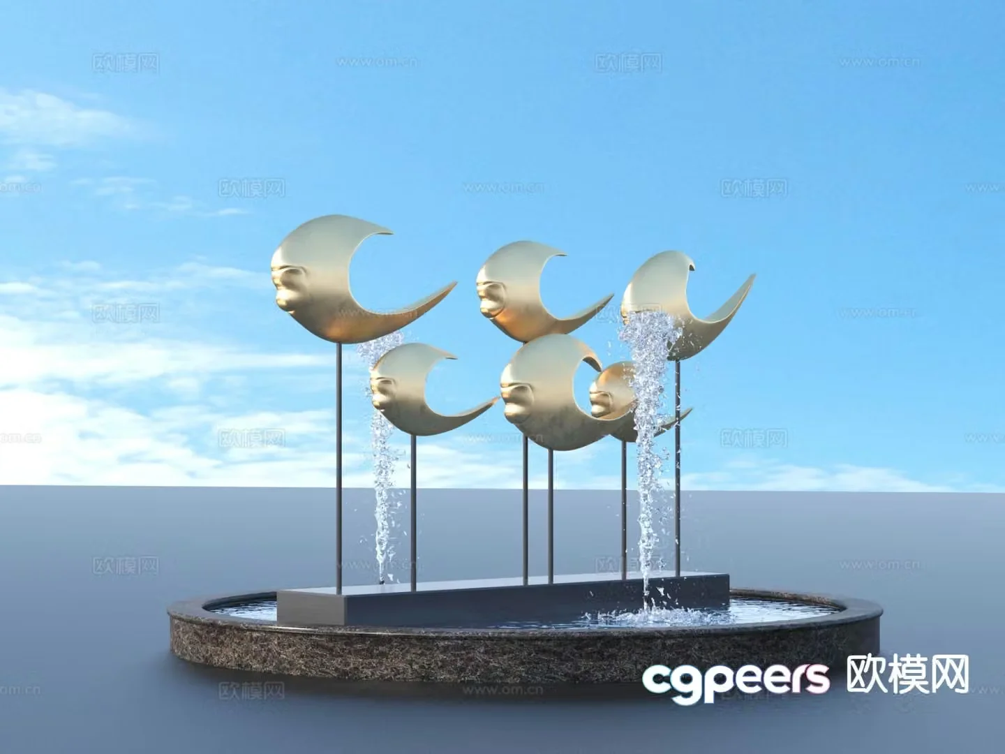 Urban sculpture landscape sculpture 3d model