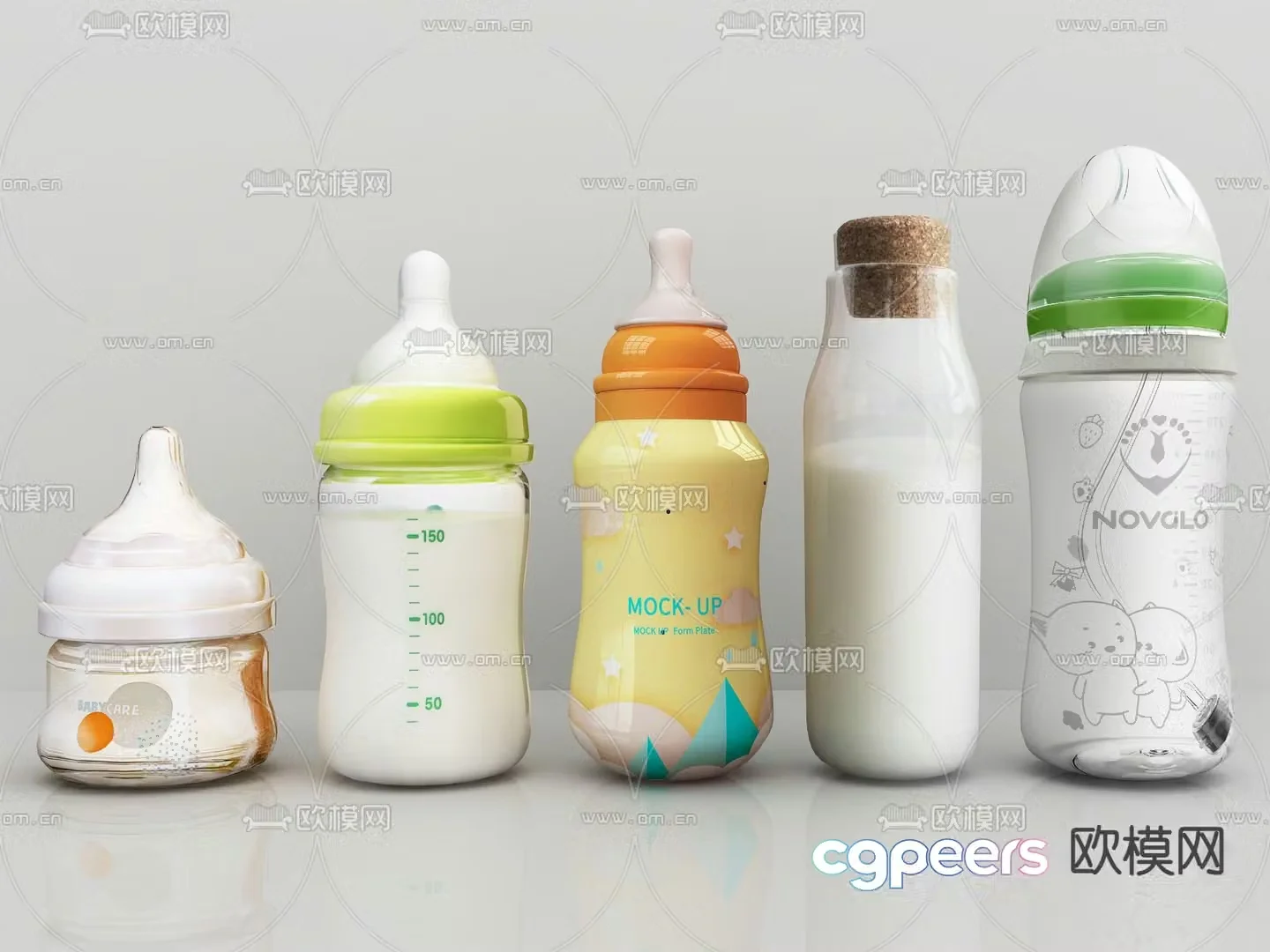 Fresh milk baby bottle 3d model
