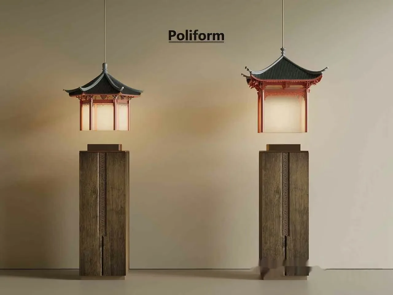 Traditional Asian Lanterns 3D Model – 1653 – VRAY Render