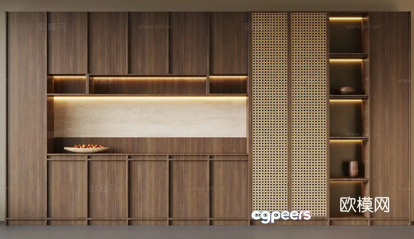 Jijifeng Wine Cabinet Side Cabinet 3D Model