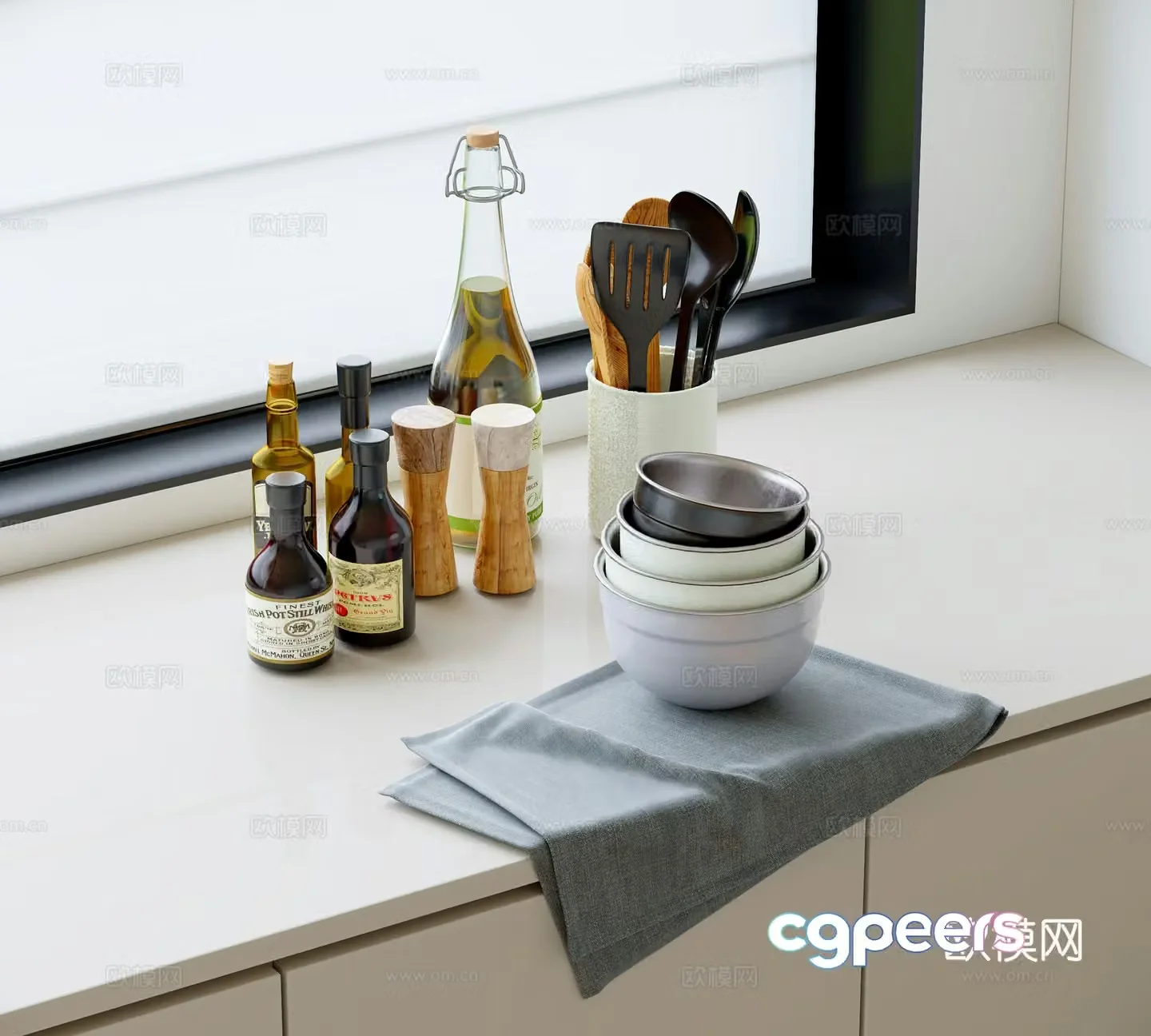 Modern kitchen supplies 3d model