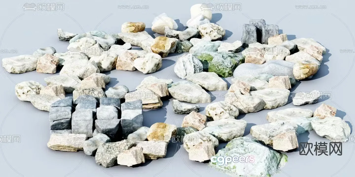 stone landscape stone gravel 3d model