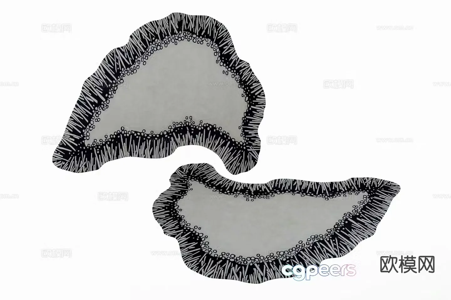 Modern shaped carpet 3d model