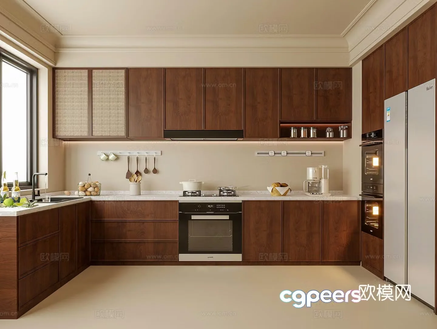 Modern kitchen cabinets hanging cabinets kitchen supplies 3d model