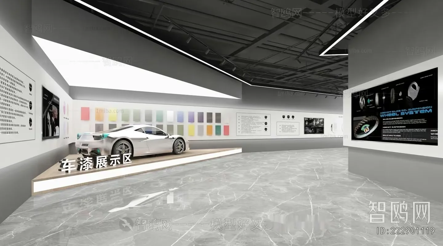 A Car Display With A Sleek Design 3D Model – 11811 – VRAY Render