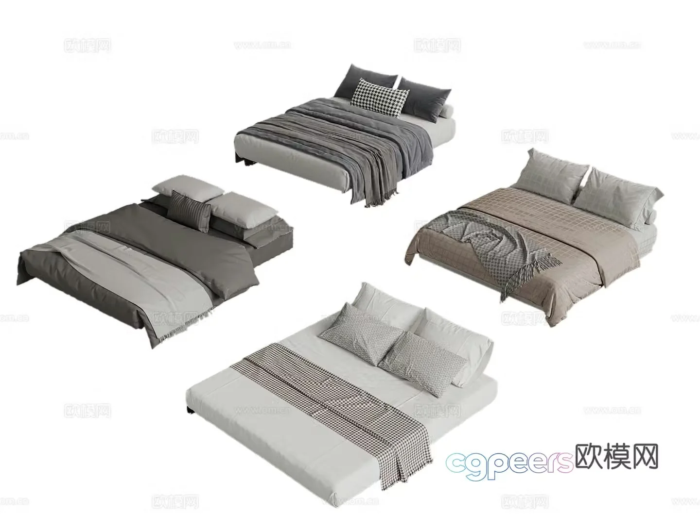 Modern mattress bedding quilt 3d model