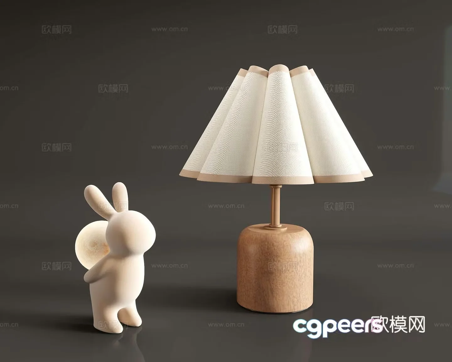 03 French Cream Temperature Lamp Earth Light Rabbit Light 3D Model
