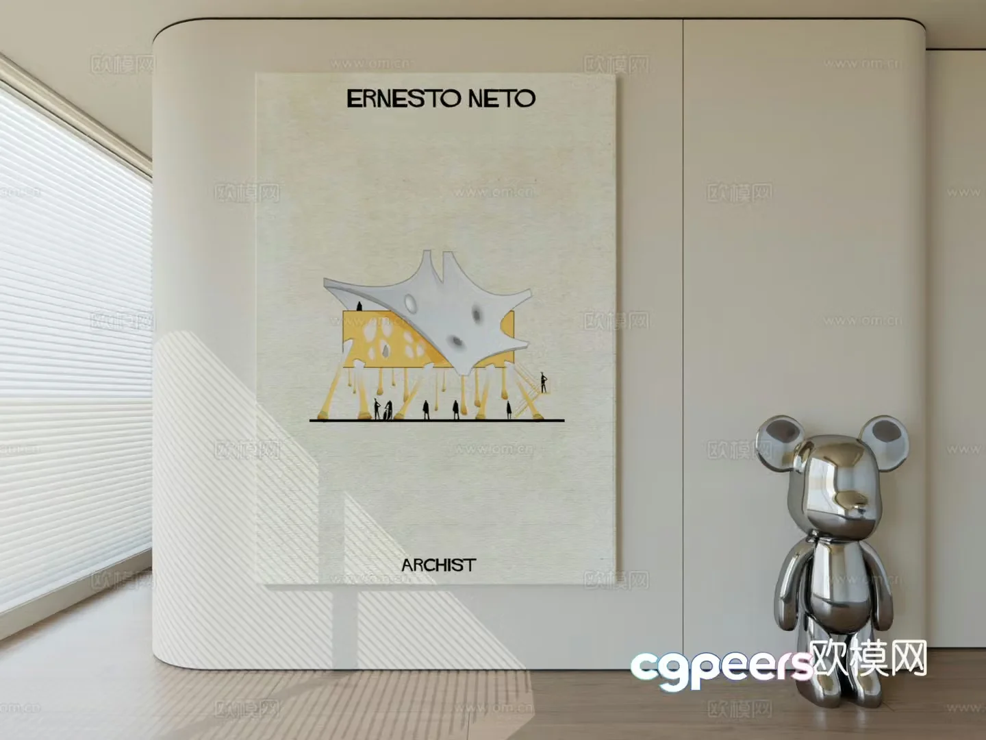 Modern minimalist hanging painting abstract art hanging painting 3d model