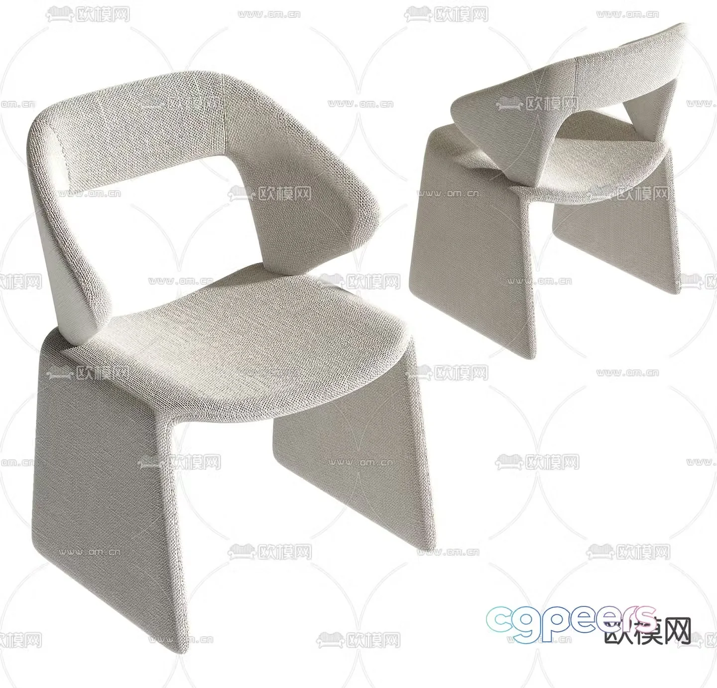 Modern single chair sofa chair dining chair 3d model