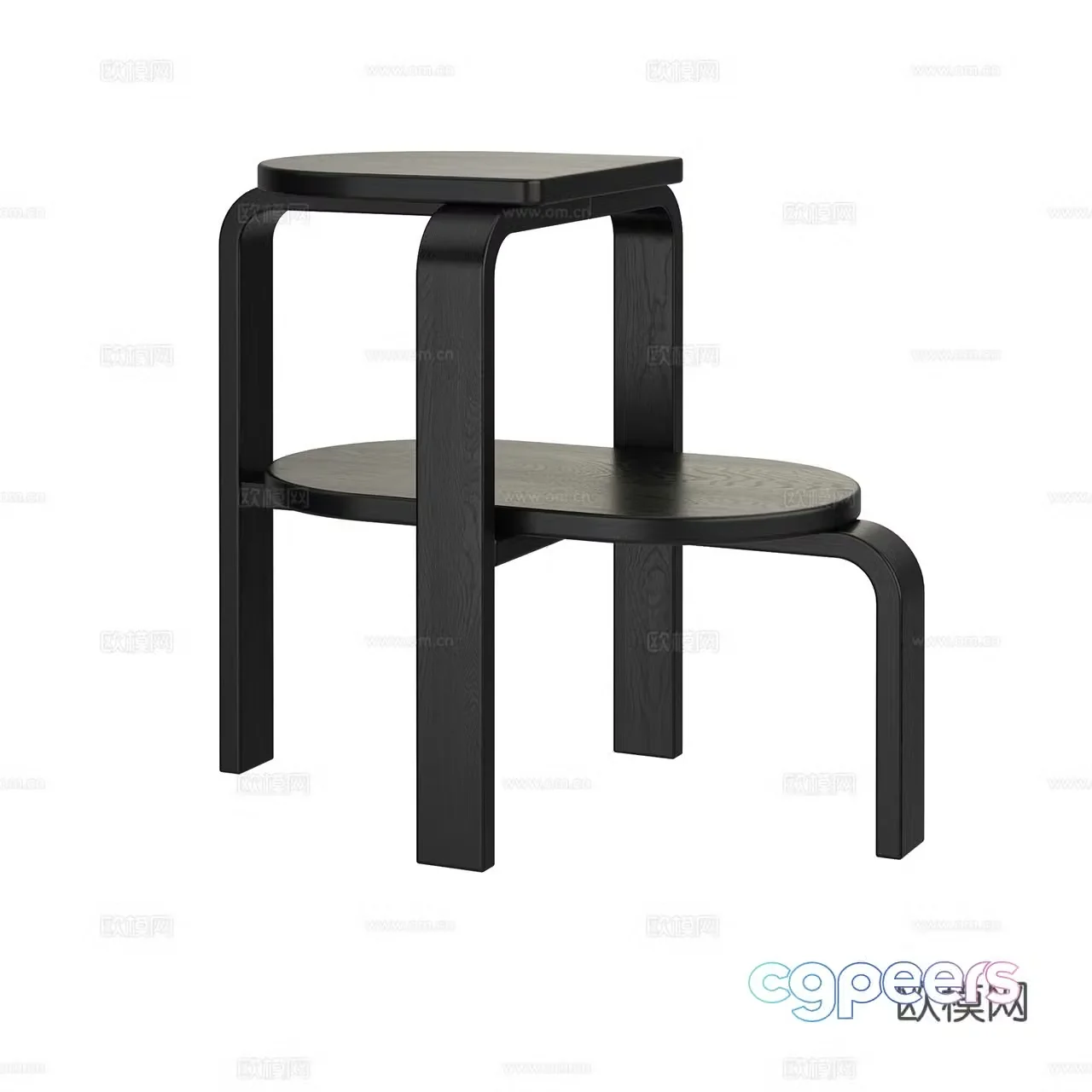 Case Nordic stool oak stool footstool dining chair stool step stool wooden stool 3d model