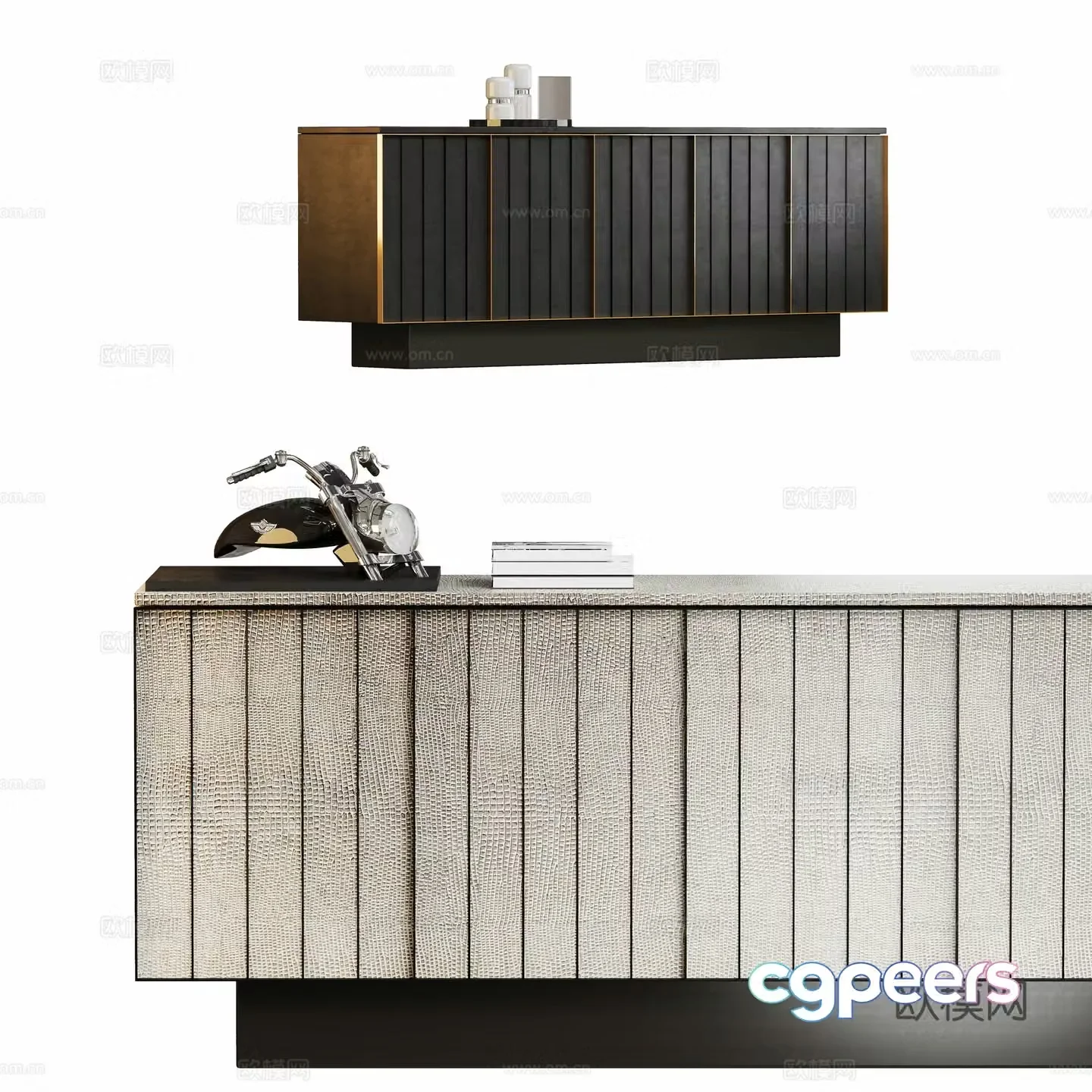Modern light luxury entrance cabinet side cabinet 3D model