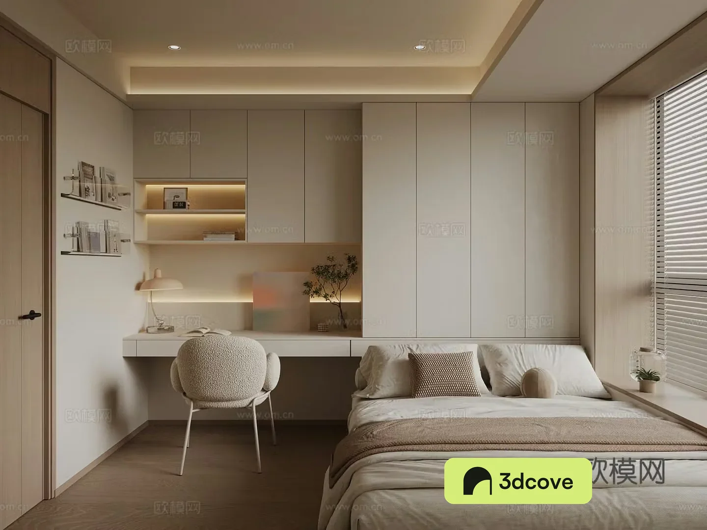 Modern creamy style tatami bedroom