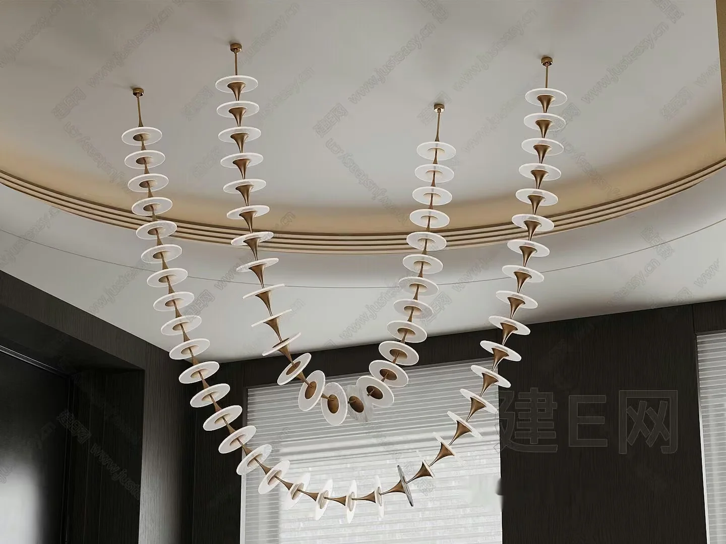 Gold Light Fixture 3D Model – 6979 – CORONA Render