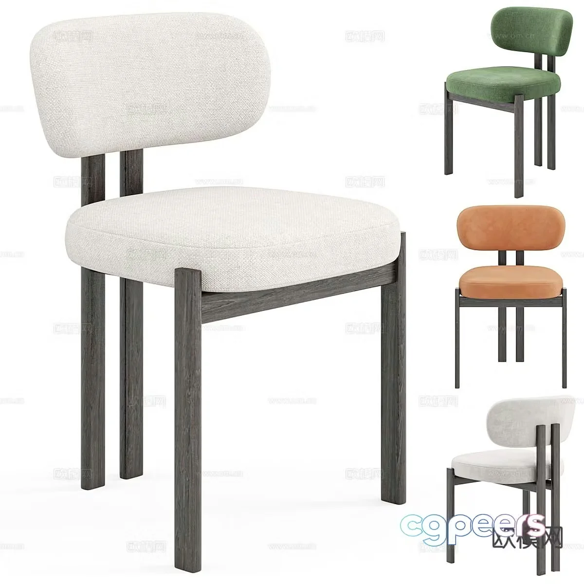 Modern chair single chair dining chair 3d model