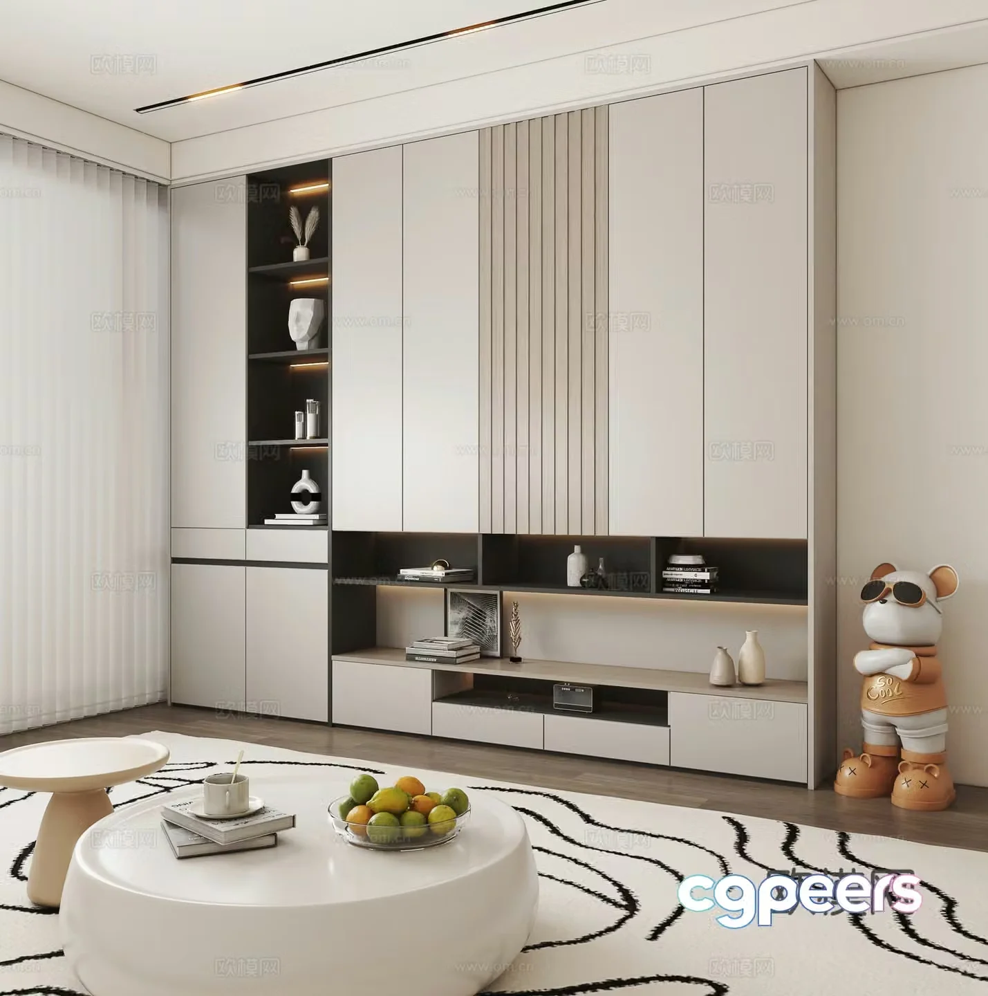 Modern decorative cabinet Bookcase Side cabinet Side cabinet TV cabinet 3D model