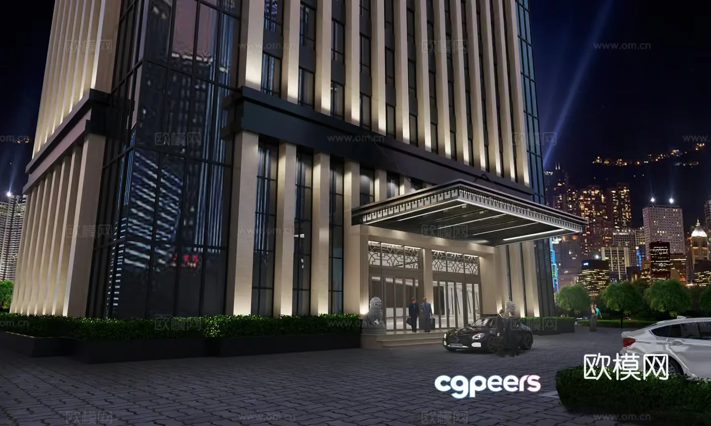 A Building With A Modern Design 3D Model – 2210 – VRAY Render