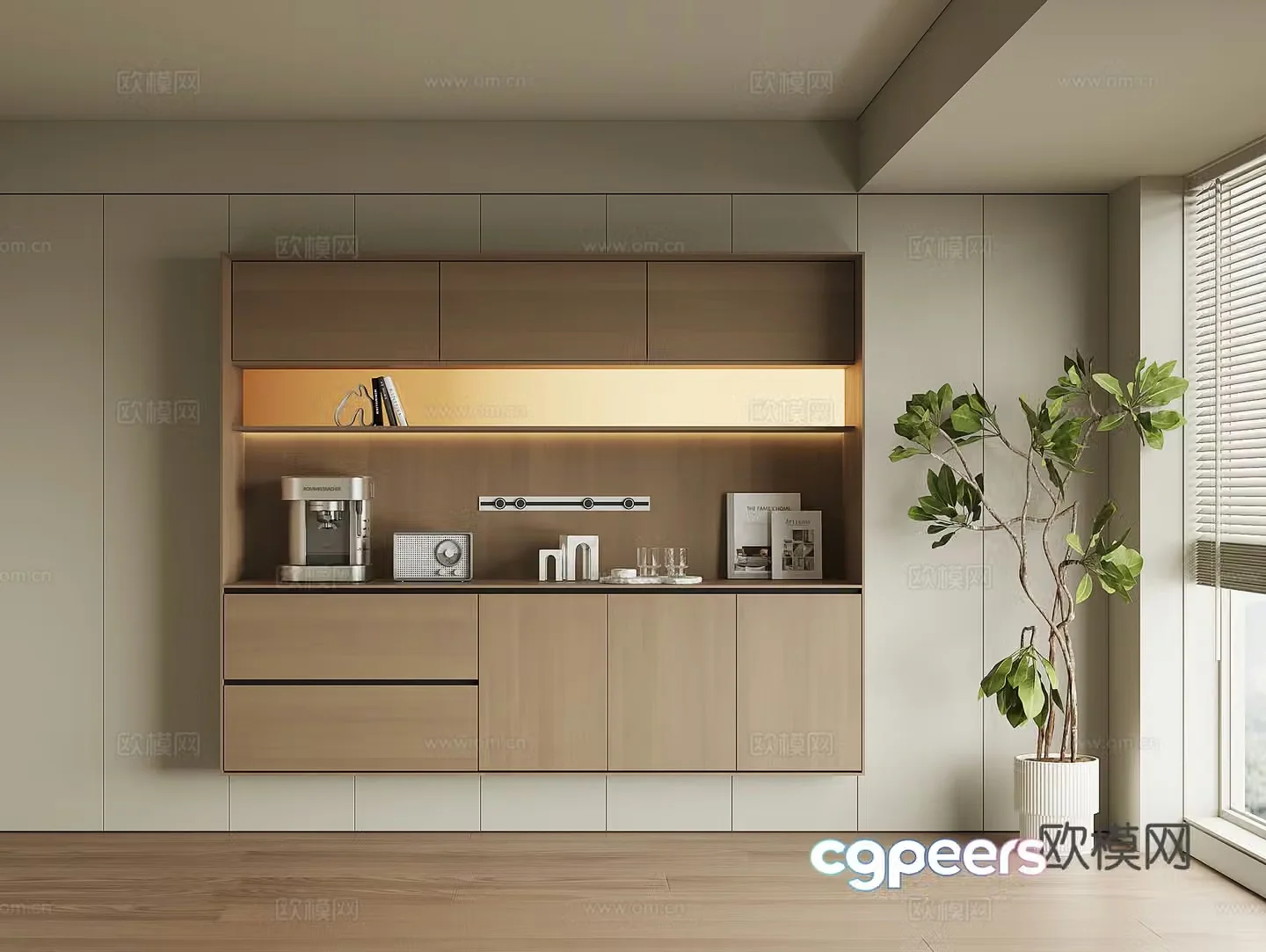 Modern home sideboard 3D model
