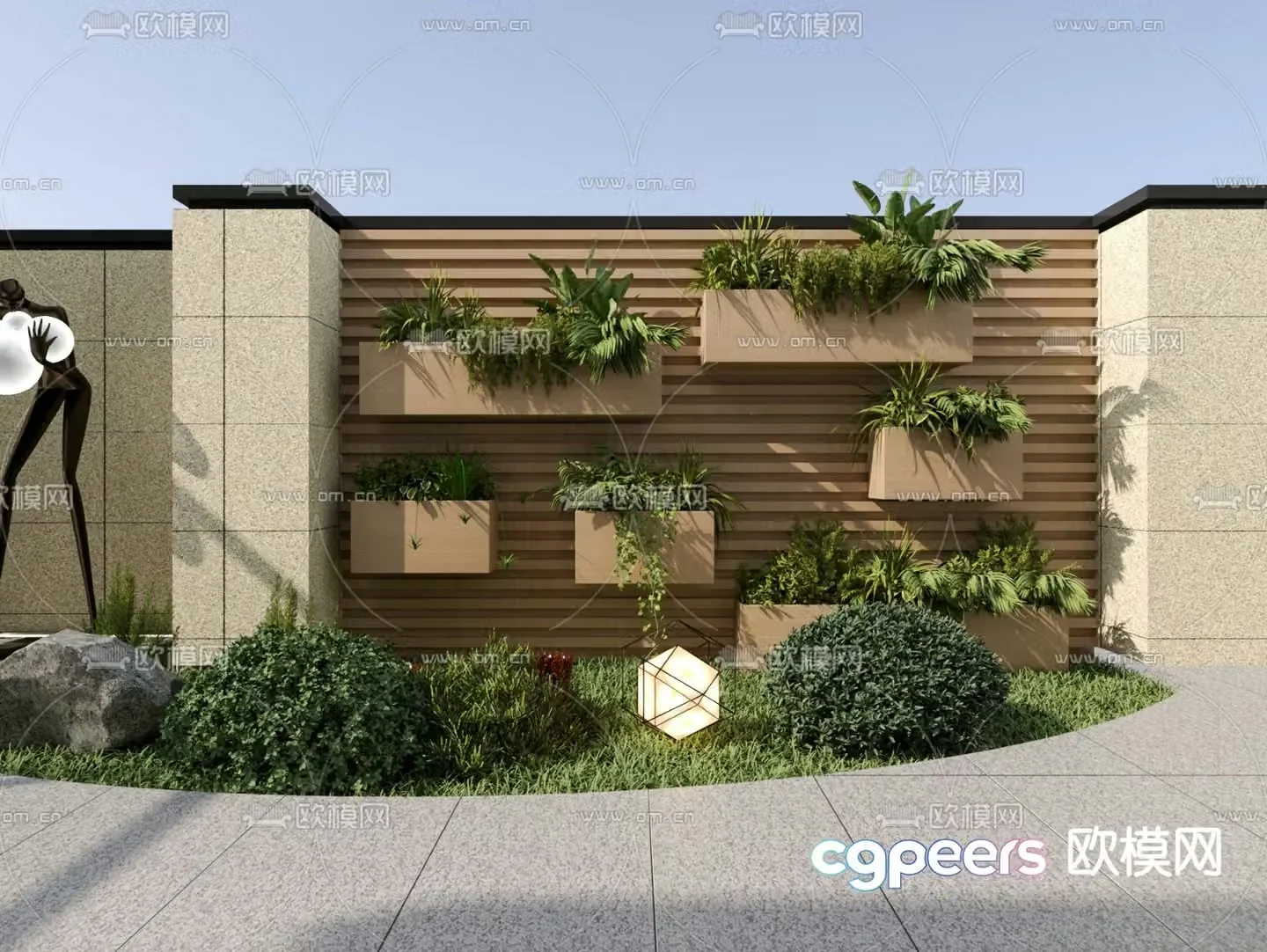 Landscape sketch plant wall plant landscaping 3D model