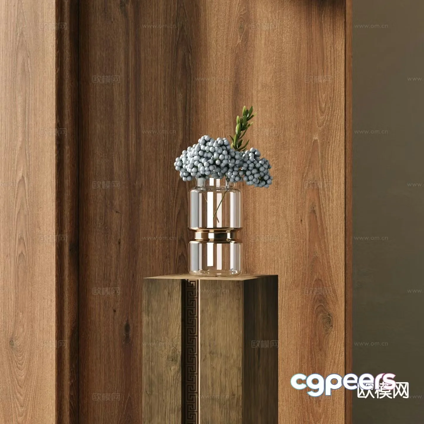 glass vase floristry flower flower arrangement 3d model