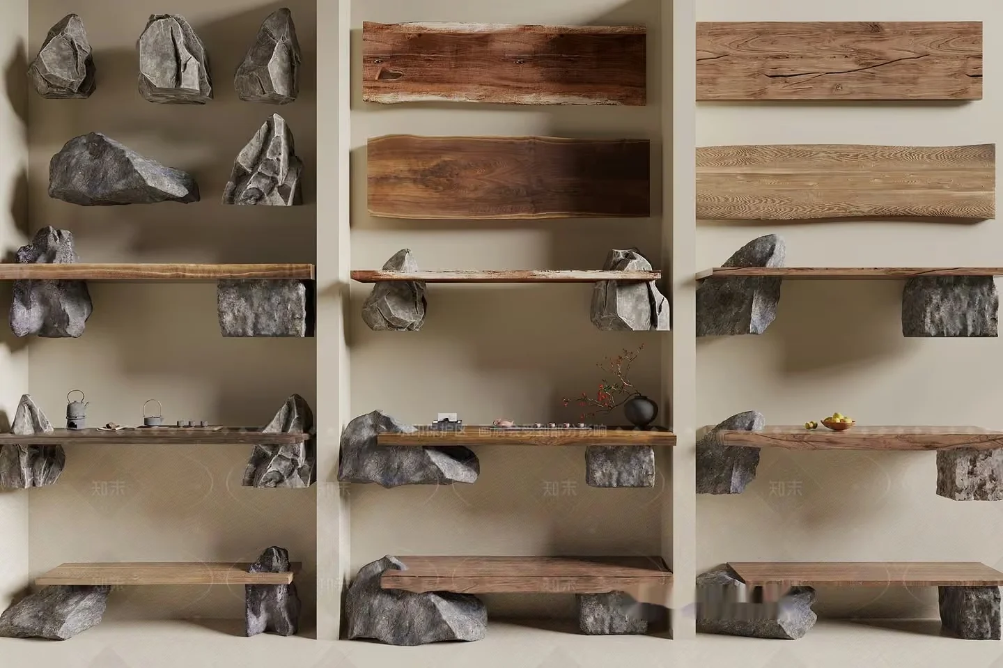 Modern Shelving Unit 3D Model – 5235 – VRAY Render