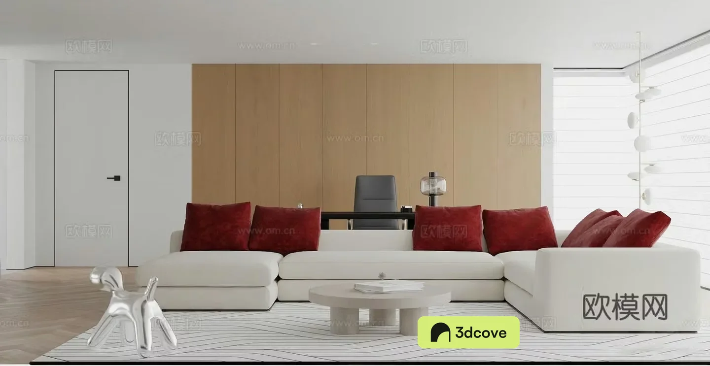 Modern minimalist home living room sofa and coffee table combination carpet office desk and chair
