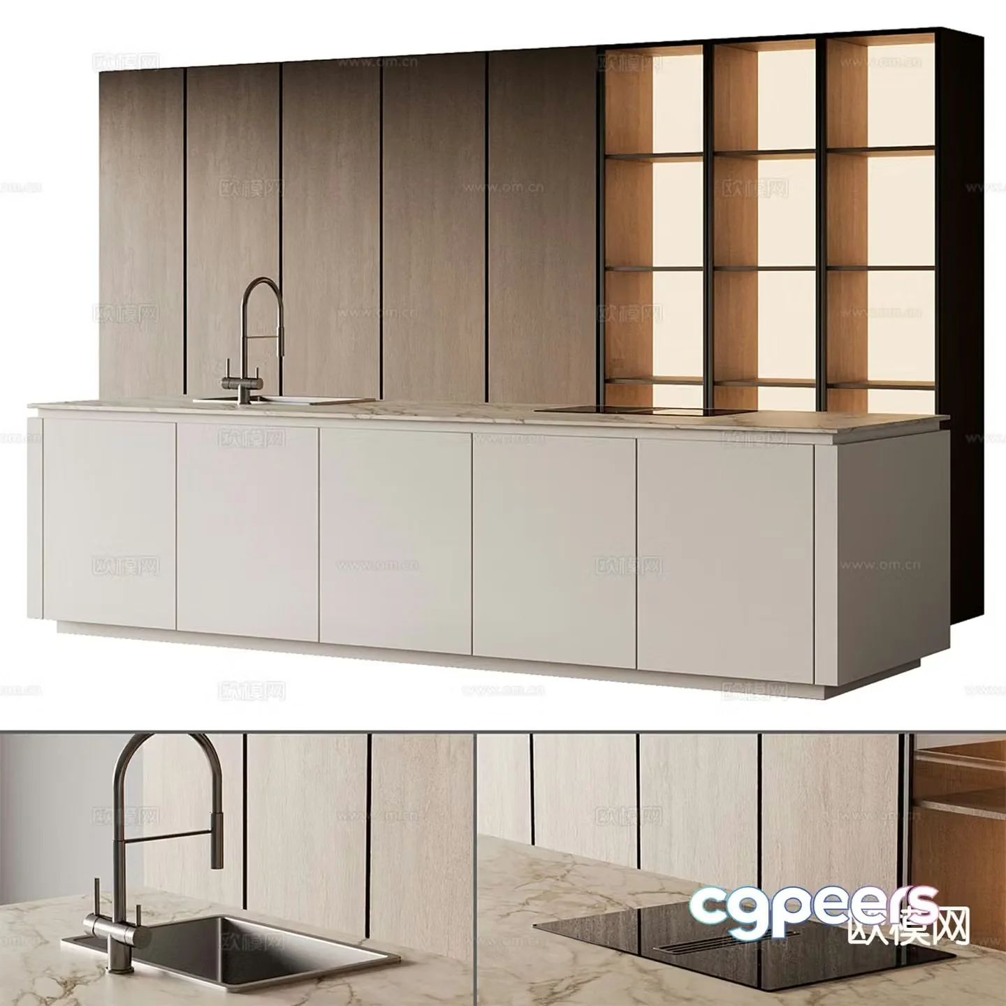 Simple cabinet island 3D model