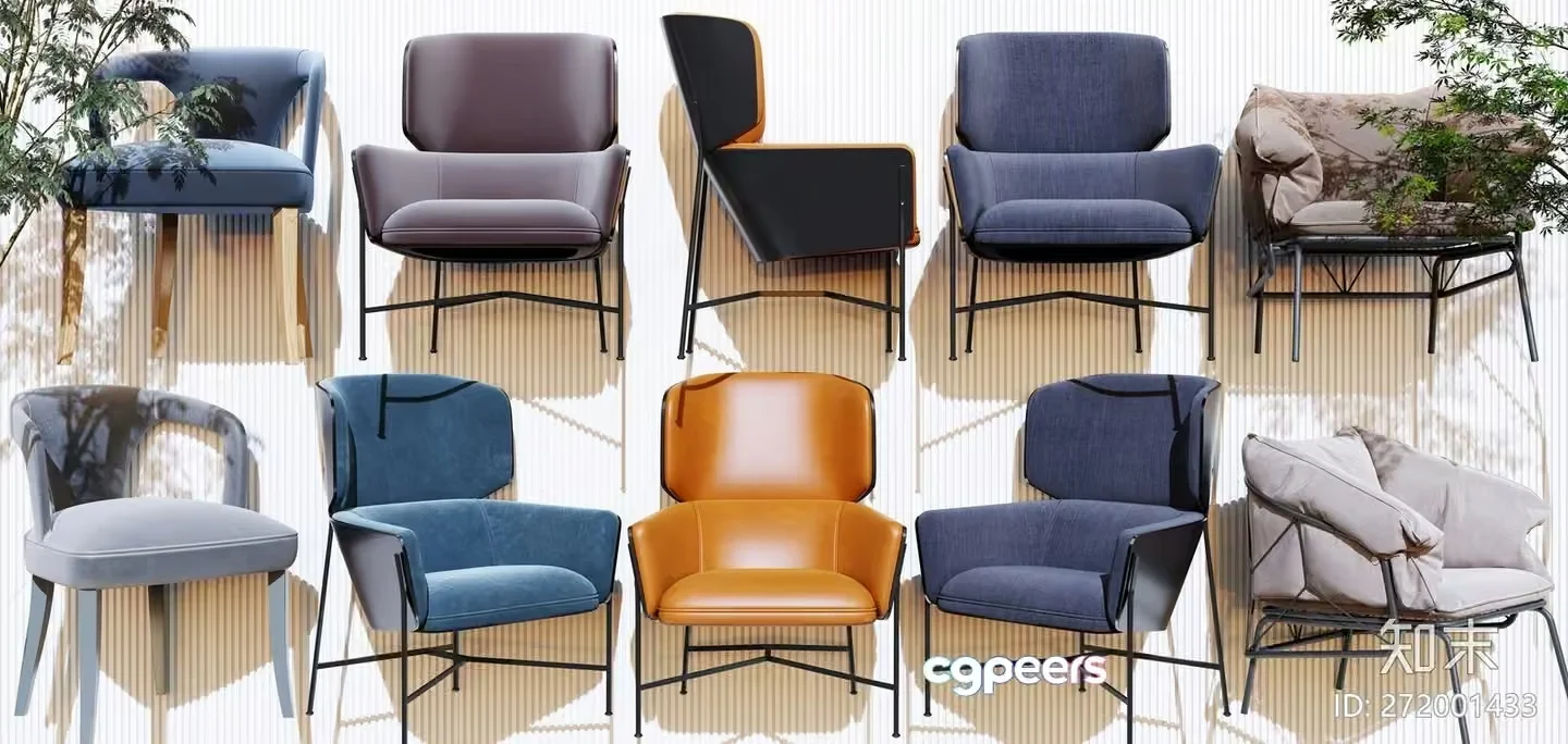 Multiple Chairs 3D Model – 9918 – VRAY Render