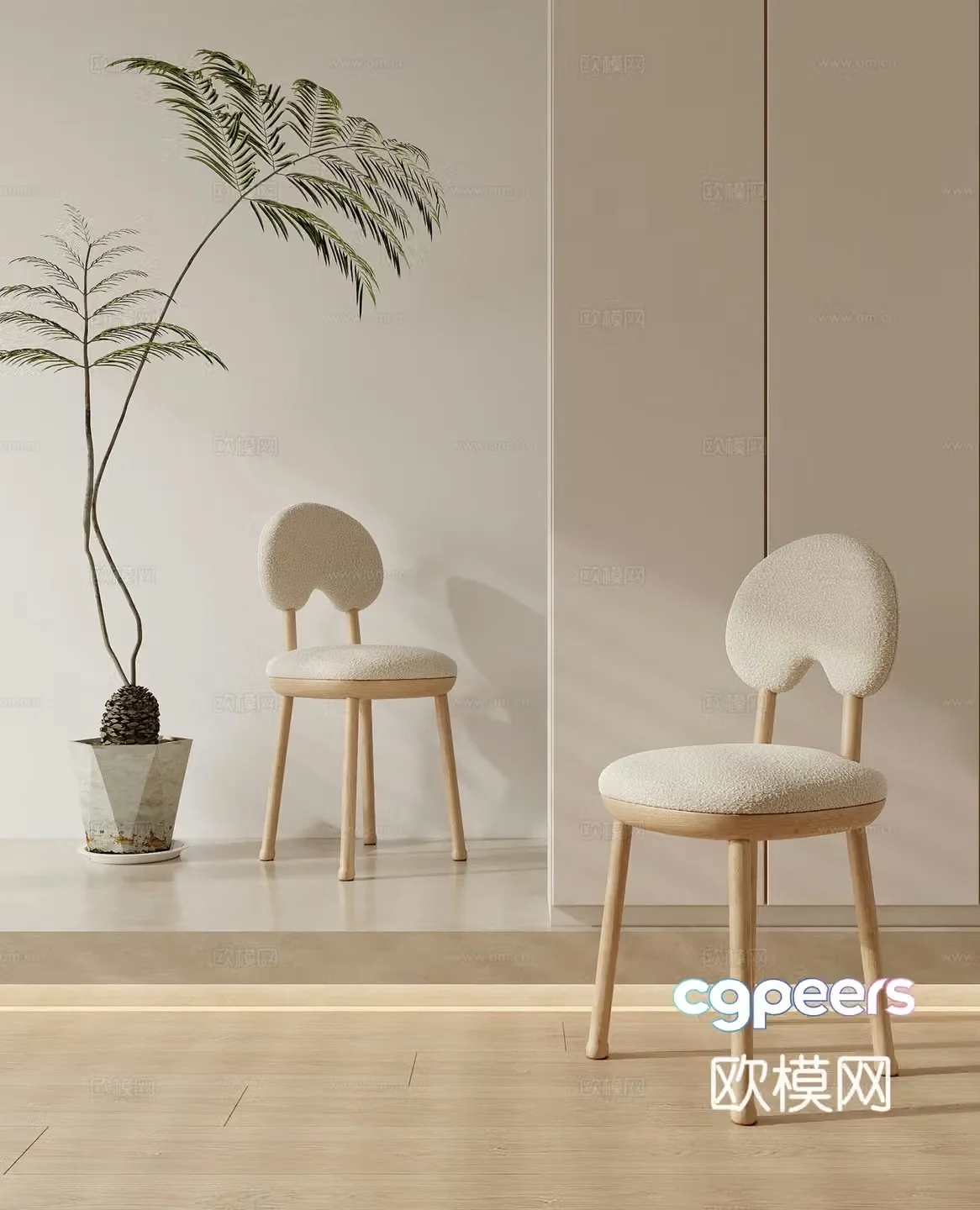 Dining chair single chair 3d model