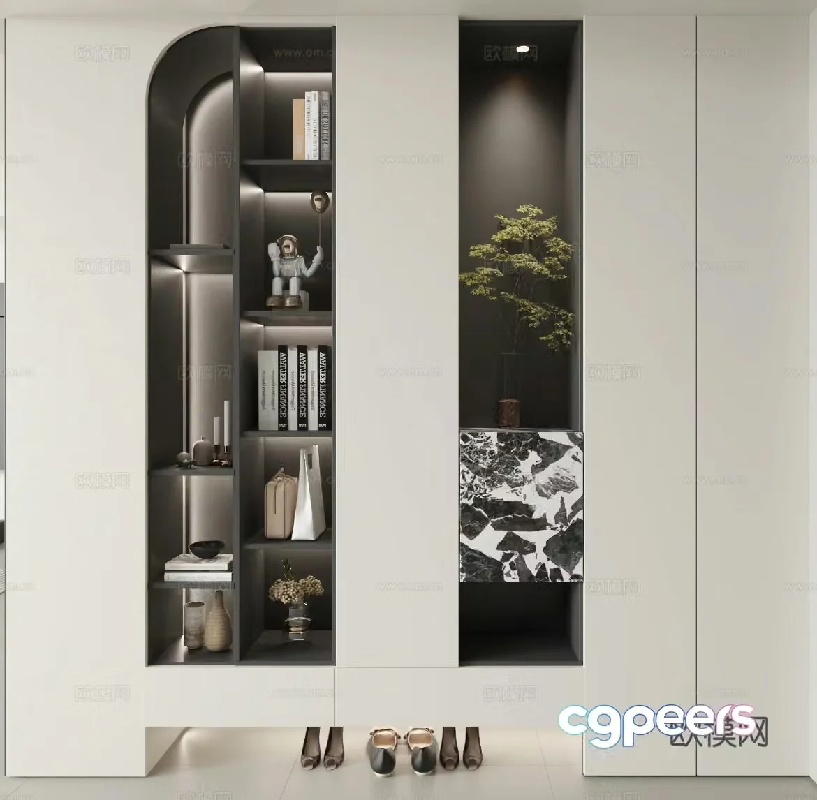 Modern shoe cabinet 3d model